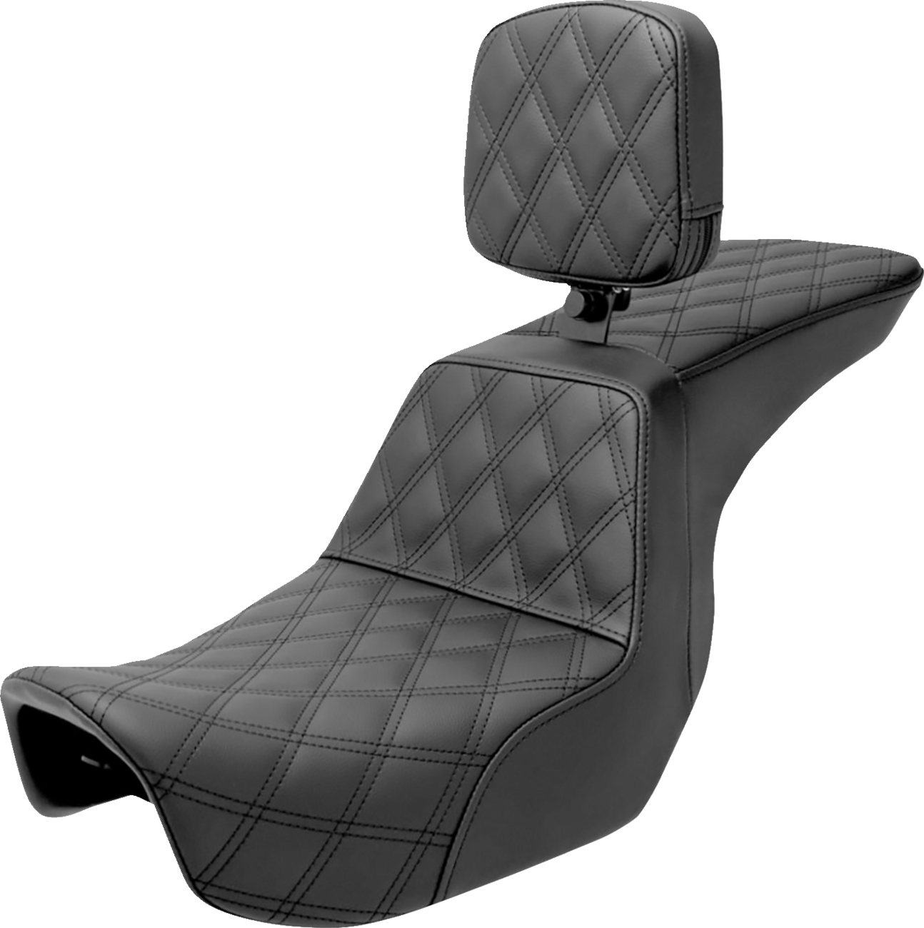 SADDLEMEN Tour Step-Up Seat Rider Backrest Full Lattice Stitch Dyna '06-'17 80604195BR