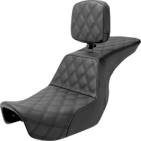 SADDLEMEN Tour Step-Up Seat Rider Backrest Full Lattice Stitch Dyna '06-'17 80604195BR