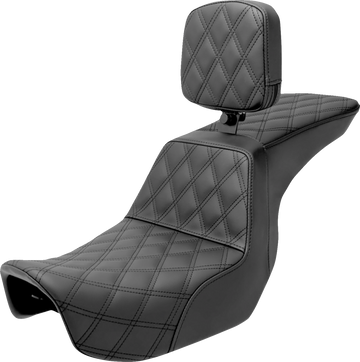 SADDLEMEN Tour Step-Up Seat Rider Backrest Full Lattice Stitch Dyna '06-'17 80604195BR