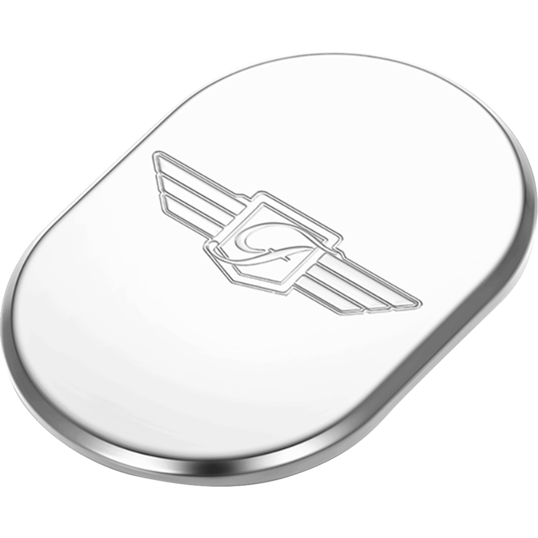 FIGURATI DESIGNS Antenna Cover Left Rear Fender FD Logo Polished Stainless Steel