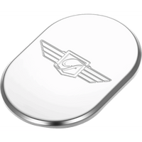 FIGURATI DESIGNS Antenna Cover Left Rear Fender FD Logo Polished Stainless Steel