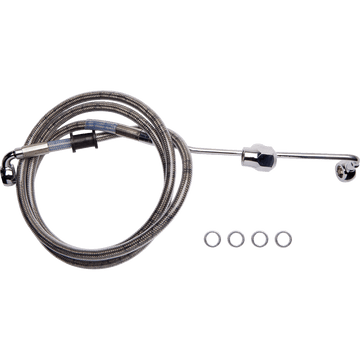 DRAG SPECIALTIES Brake Line Rear Non-ABS Stainless Steel