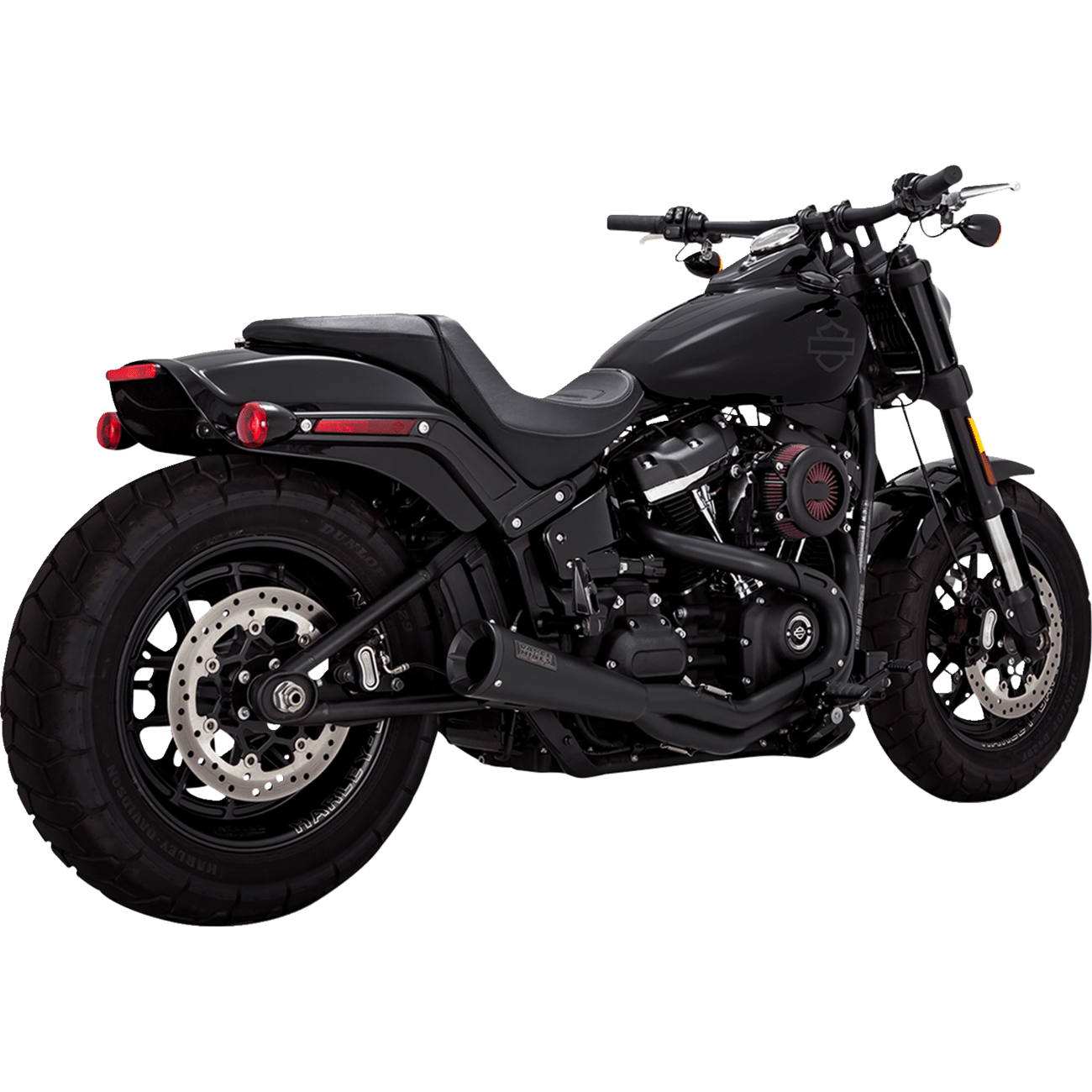 VANCE & HINES 2-into-1 Upsweep Exhaust System Black Stainless Steel 47323