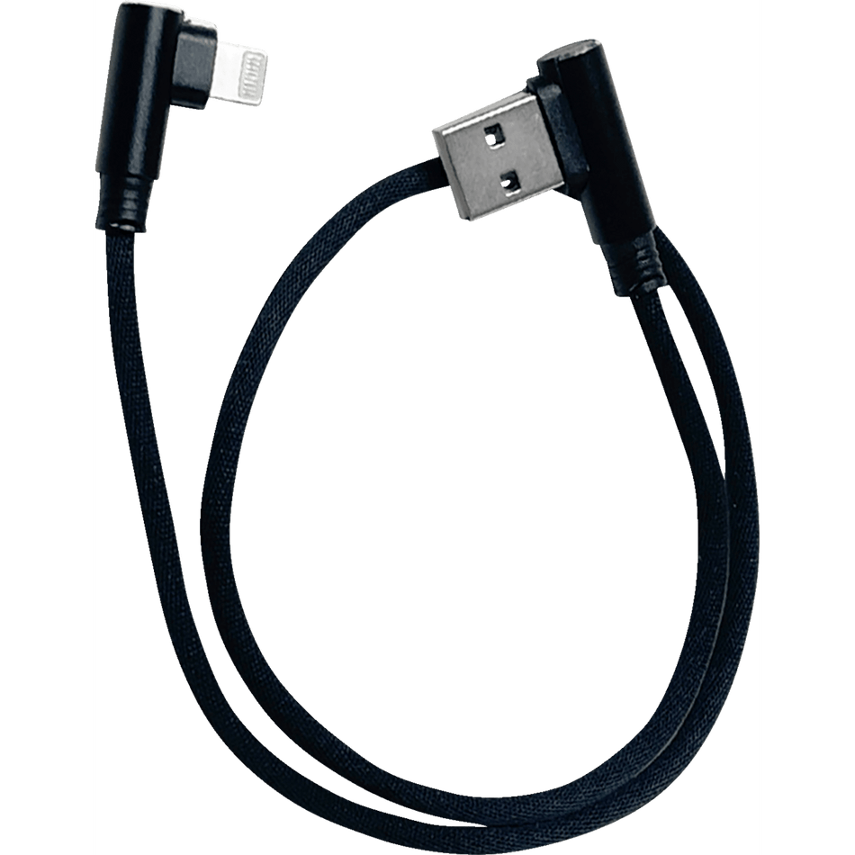 RidePower 90° USB to 90° Lightning Cable Charger Single-End 18"