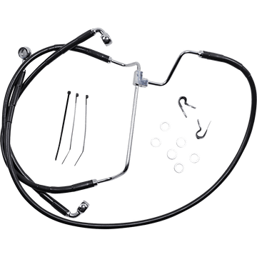 DRAG SPECIALTIES Brake Line Front Black +4"