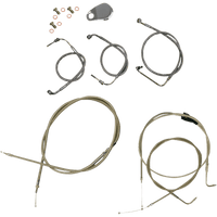 LA CHOPPERS Handlebar Cable/Brake Line Kit 12" 14" Ape Hanger Handlebars Stainless Steel LA8006KT13