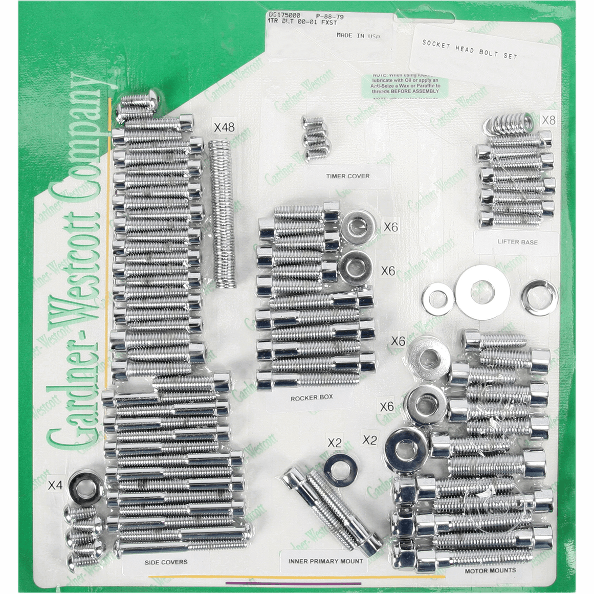 GARDNER-WESTCOTT Bolt Kit Motor Set Socket-Head Softail P8879