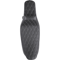 DRAG SPECIALTIES Extended Reach Predator III Seat Double Diamond Black w/ Silver Stitching FL '99-'07