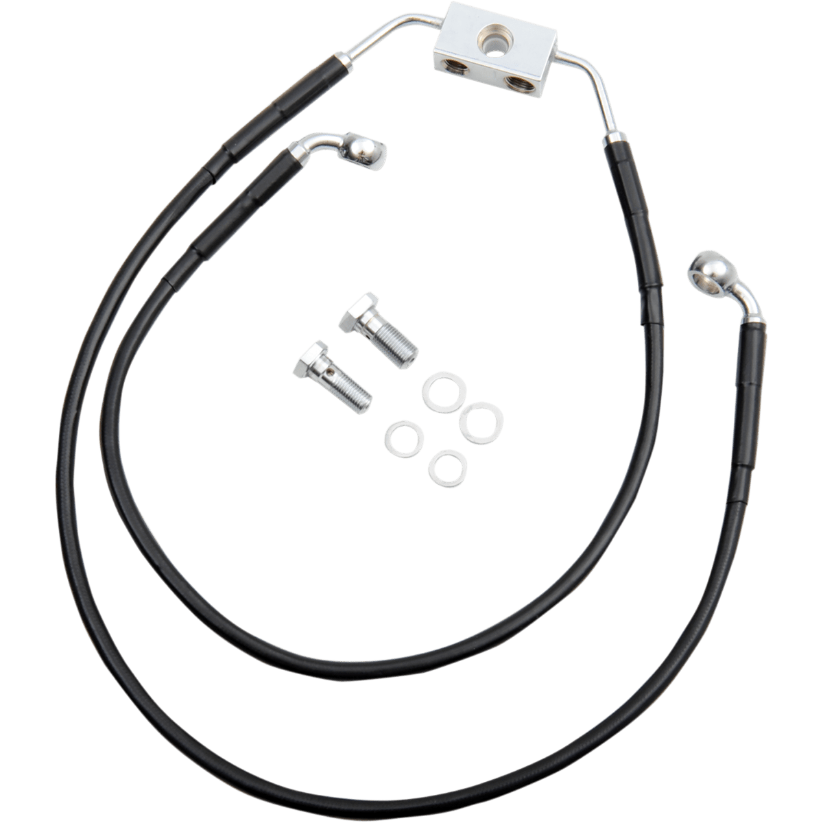 DRAG SPECIALTIES Brake Line Front Black +8"