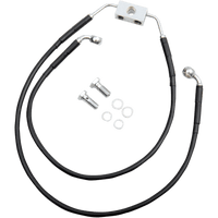 DRAG SPECIALTIES Brake Line Front Black +6"- FXDWG '12-'17