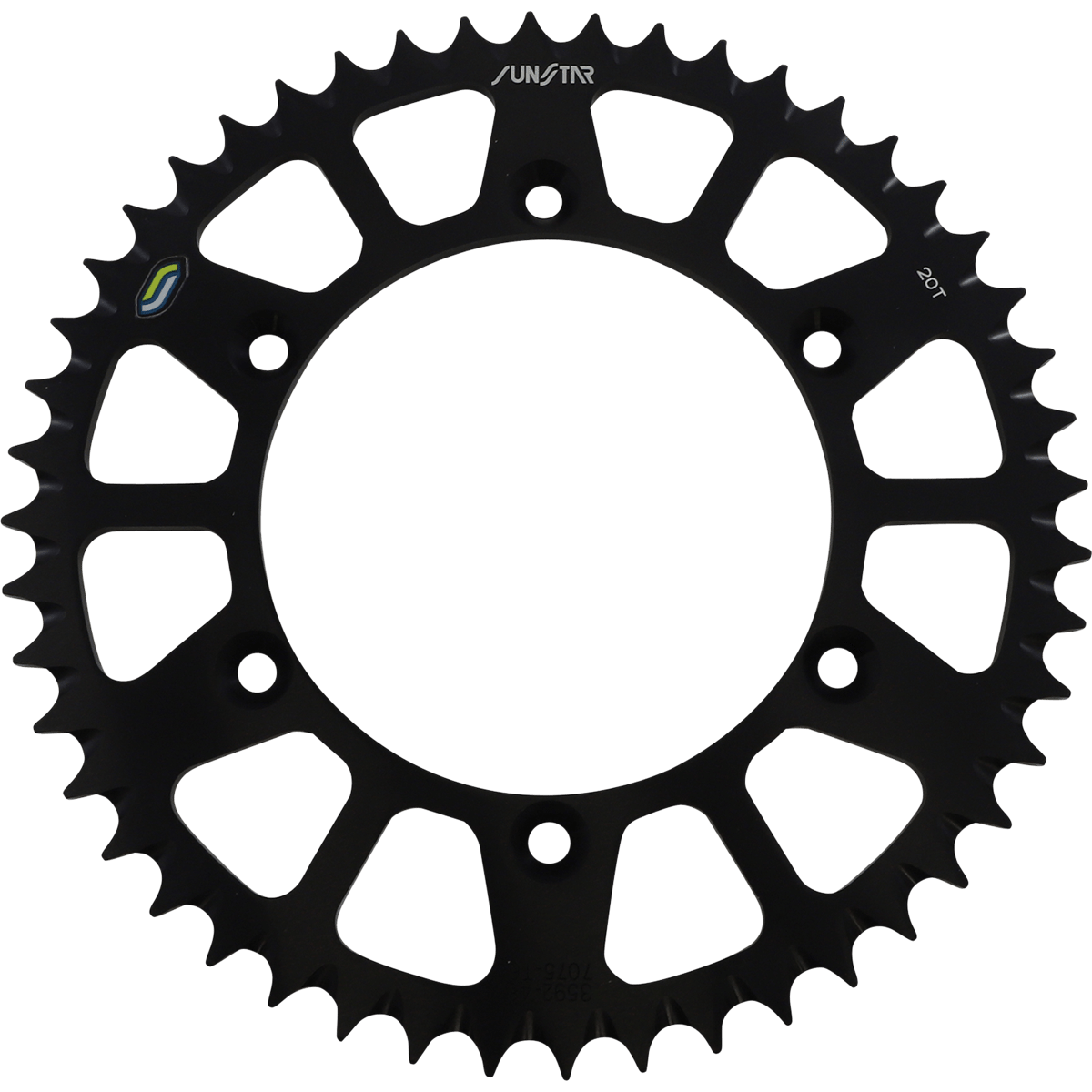 SUNSTAR SPROCKETS Rear Sprocket 48 Tooth Honda/Yamaha Works/Black 5359248BK