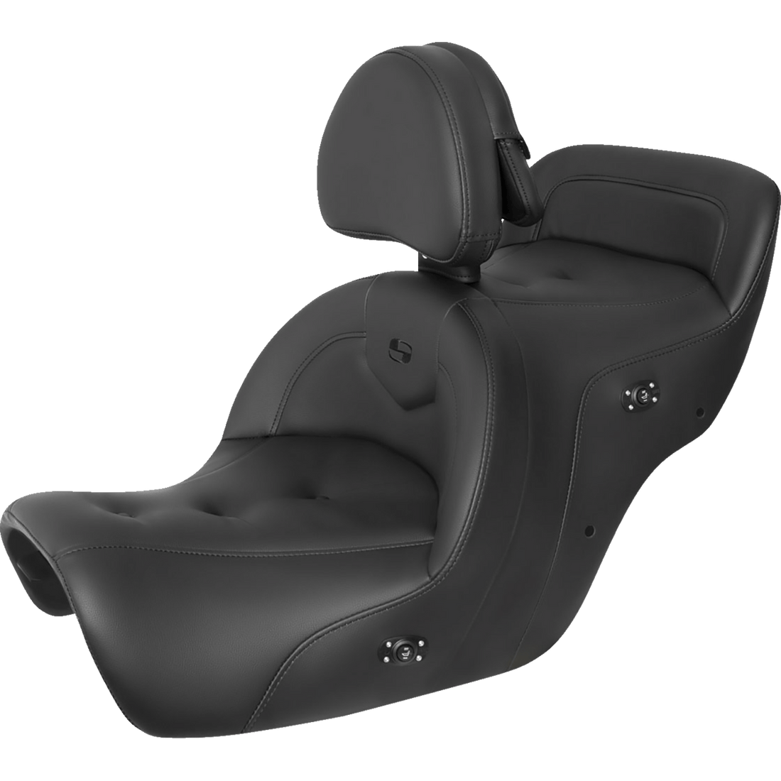 SADDLEMEN RoadSofa™ Seat with Backrest Pillow Top Black Heated GL1500 '88-'00 H8807181BRHCT