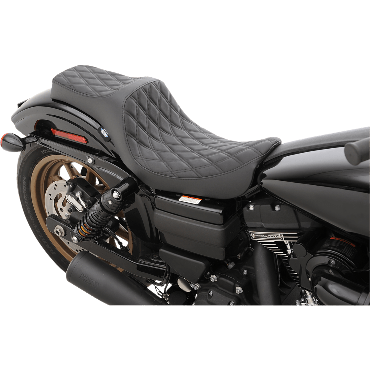 DRAG SPECIALTIES Predator III Seat Double Diamond Black Stitching FXD/FLD '06-'17