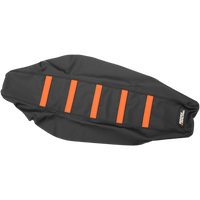 MOOSE RACING Ribbed Seat Cover Black Cover/Orange Ribs KTM