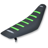 SDG 6-Ribbed Seat Cover Green Ribs/Black Top/Black Sides