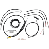 LA CHOPPERS Handlebar Cable/Brake Line Kit Quick Connect Complete 18" 20" Handlebars Black Vinyl LA8157KT219B