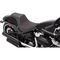 DRAG SPECIALTIES Predator III Seat Double Diamond Red Stitching FXBR/S '18-'22