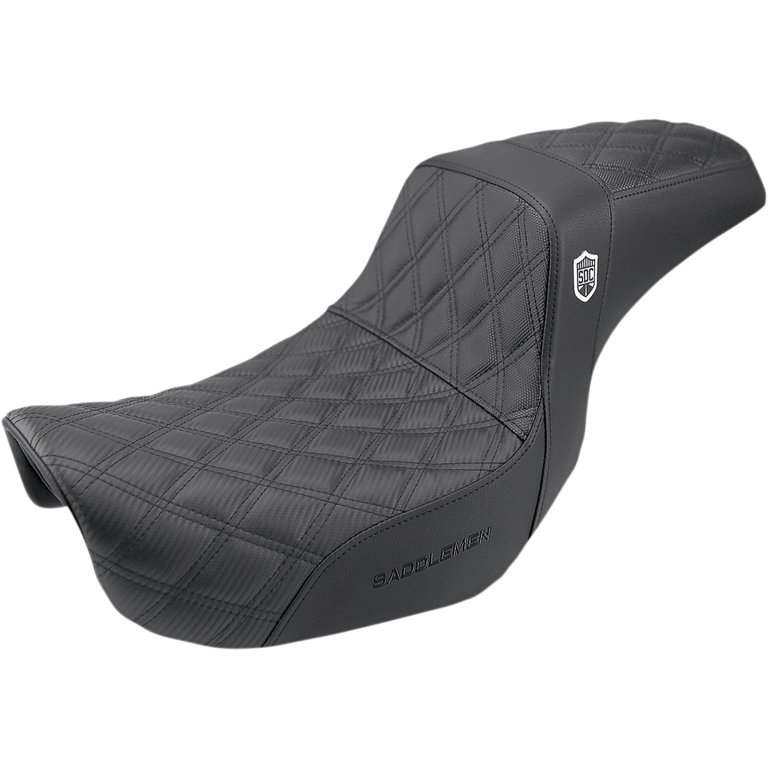 SADDLEMEN Pro Series SDC Performance Seat without Backrest Lattice Stitch/Lumbar Gripper FLD/FXD '06-'17 SC80604DB