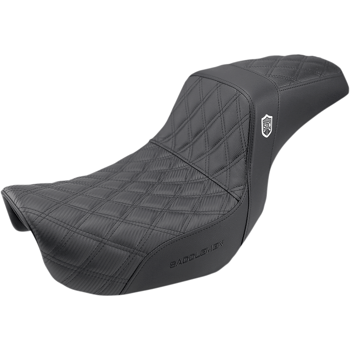 SADDLEMEN Pro Series SDC Performance Seat without Backrest Lattice Stitch/Lumbar Gripper FLD/FXD '06-'17 SC80604DB