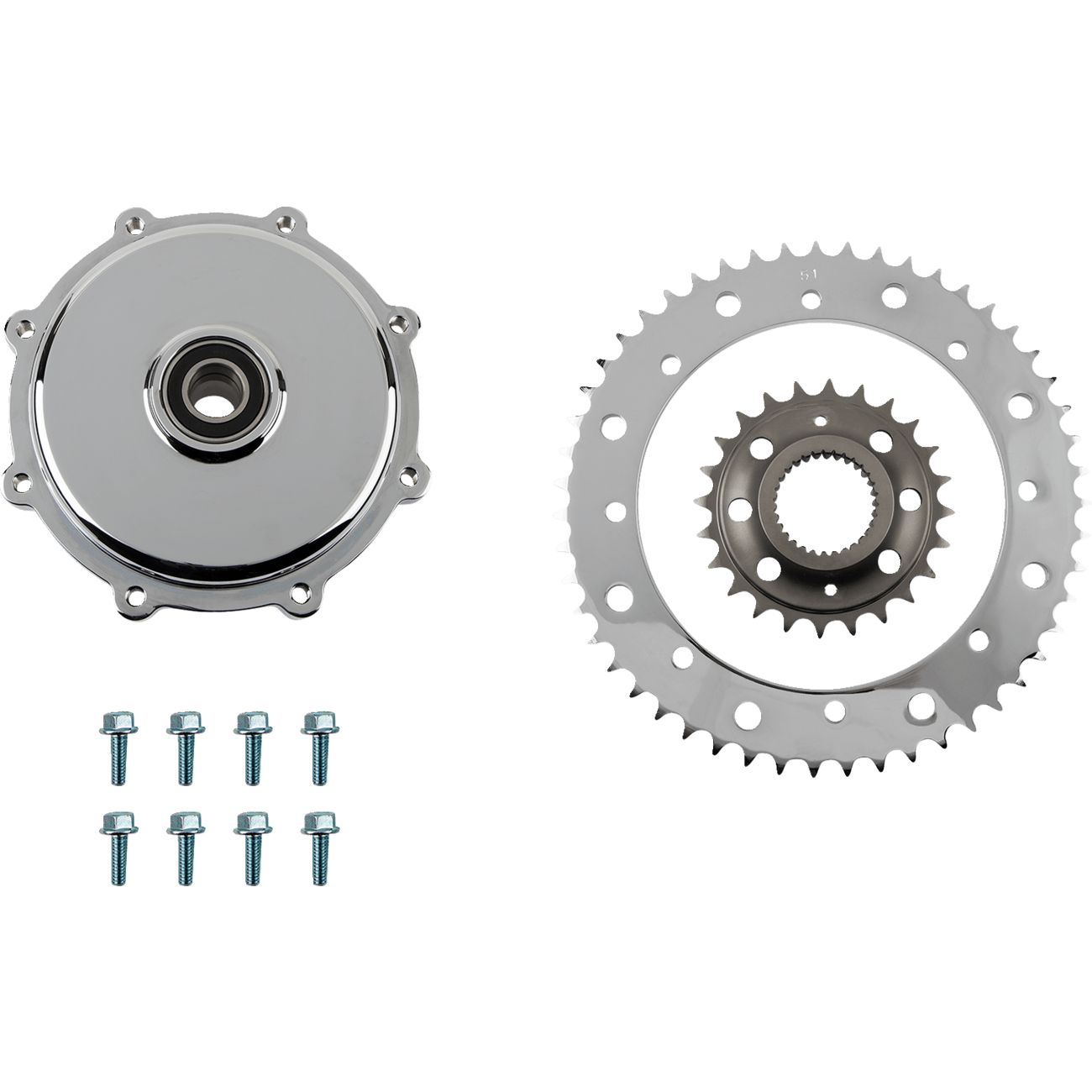 DRAG SPECIALTIES Conversion Sprocket Kit Chrome '17-'23