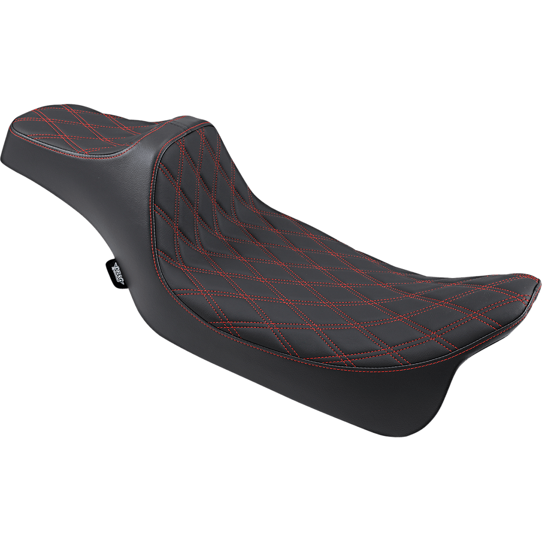 DRAG SPECIALTIES Predator III Seat Extended Double Diamond Red Stitched FL '08-'23