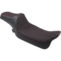 DRAG SPECIALTIES Predator III Seat Extended Double Diamond Red Stitched FL '08-'23