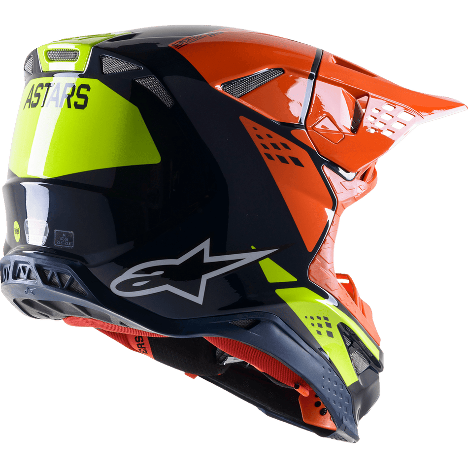 ALPINESTARS Supertech M8 Helmet Factory Blue/Orange/Yellow Large 83029227445LG