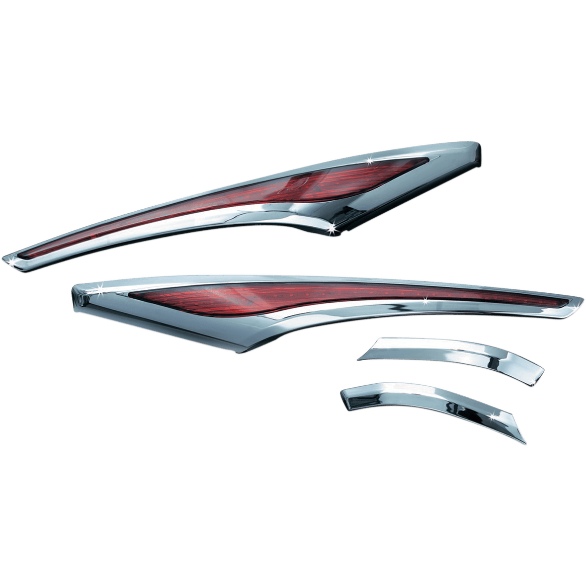 KURYAKYN Saddlebag Swoops Chrome Red Lenses KUR3232