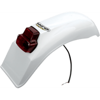 UFO Universal Enduro Rear Fender with Tail/Brake Light White