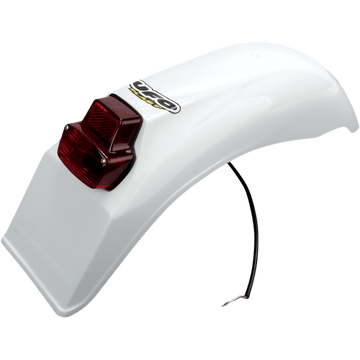 UFO Universal Enduro Rear Fender with Tail/Brake Light White