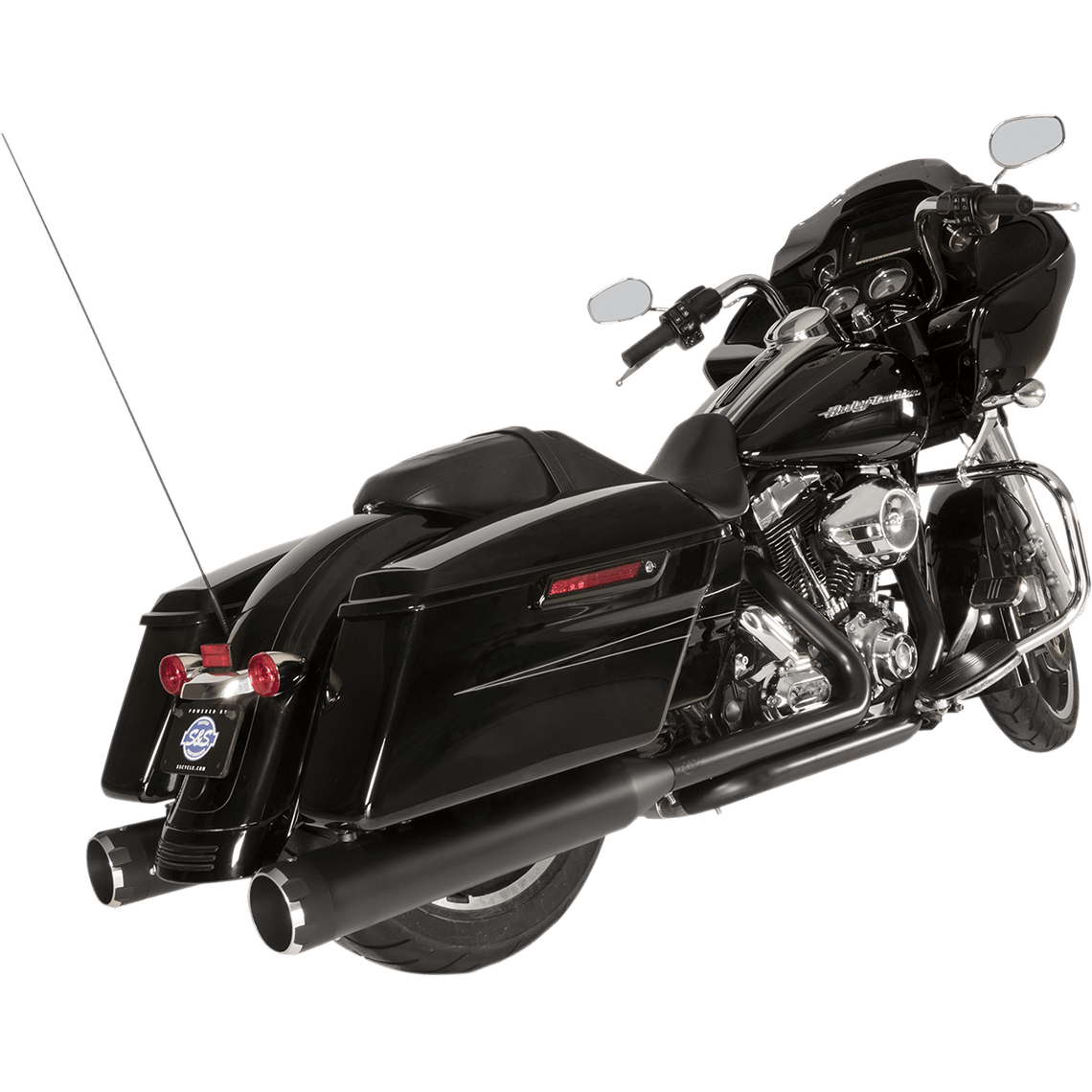 S&S CYCLE El Dorado Dual Exhaust System Black Black Thruster 5500679B