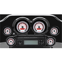 DAKOTA DIGITAL MVX-8K Series Analog/Digital 2-Gauge Kit Chrome Bezel White Face with Black Background MVX8200WKC