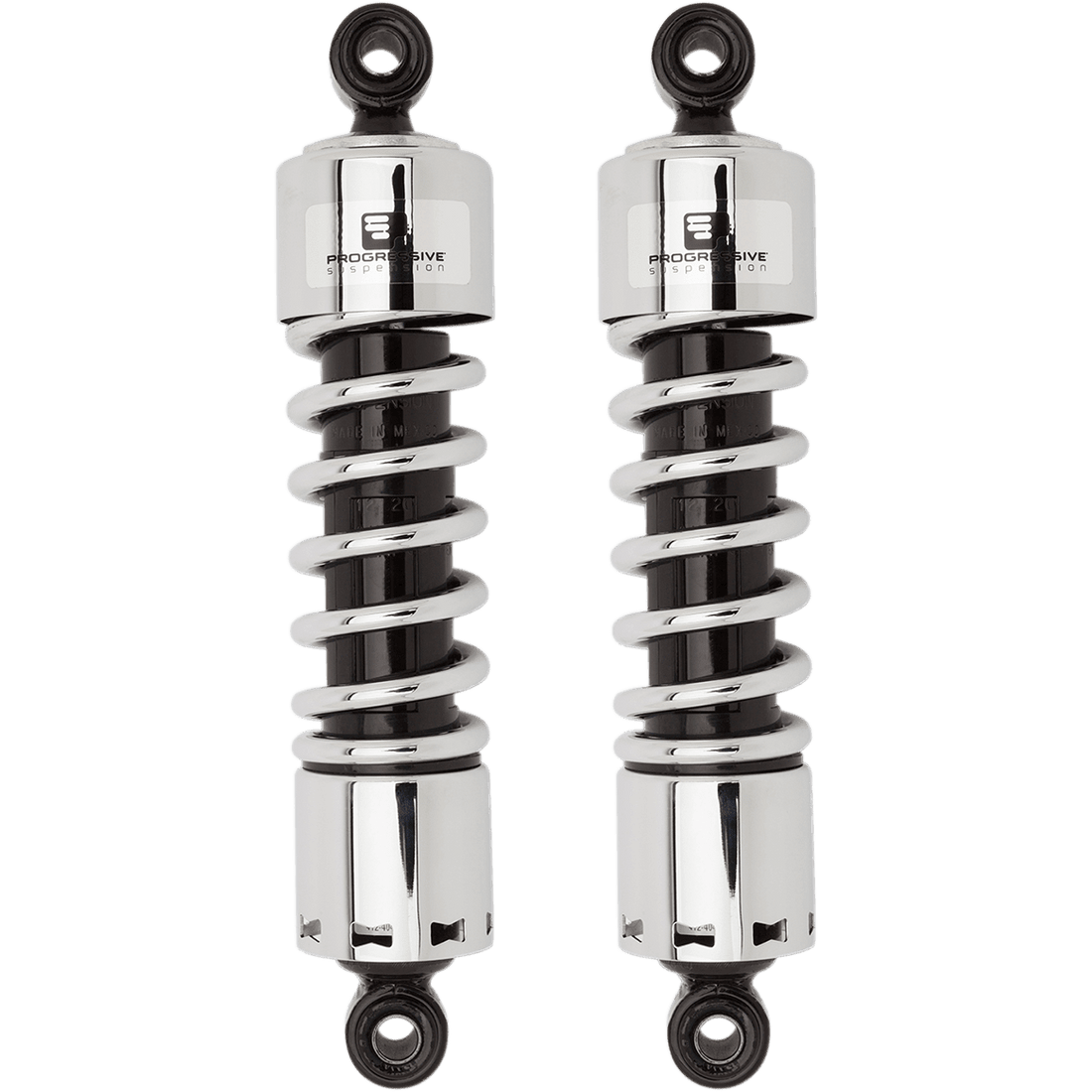 PROGRESSIVE SUSPENSION 412 Series Shock 12" Standard Chrome Dyna 4124036C