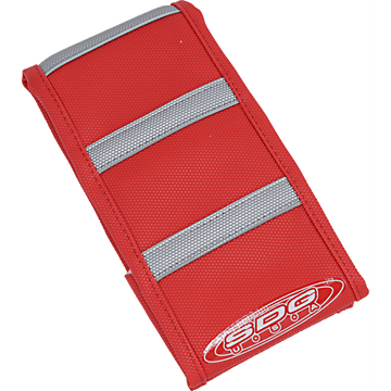 SDG 6-Ribbed Seat Cover Grey Ribs/Red Top/Red Sides