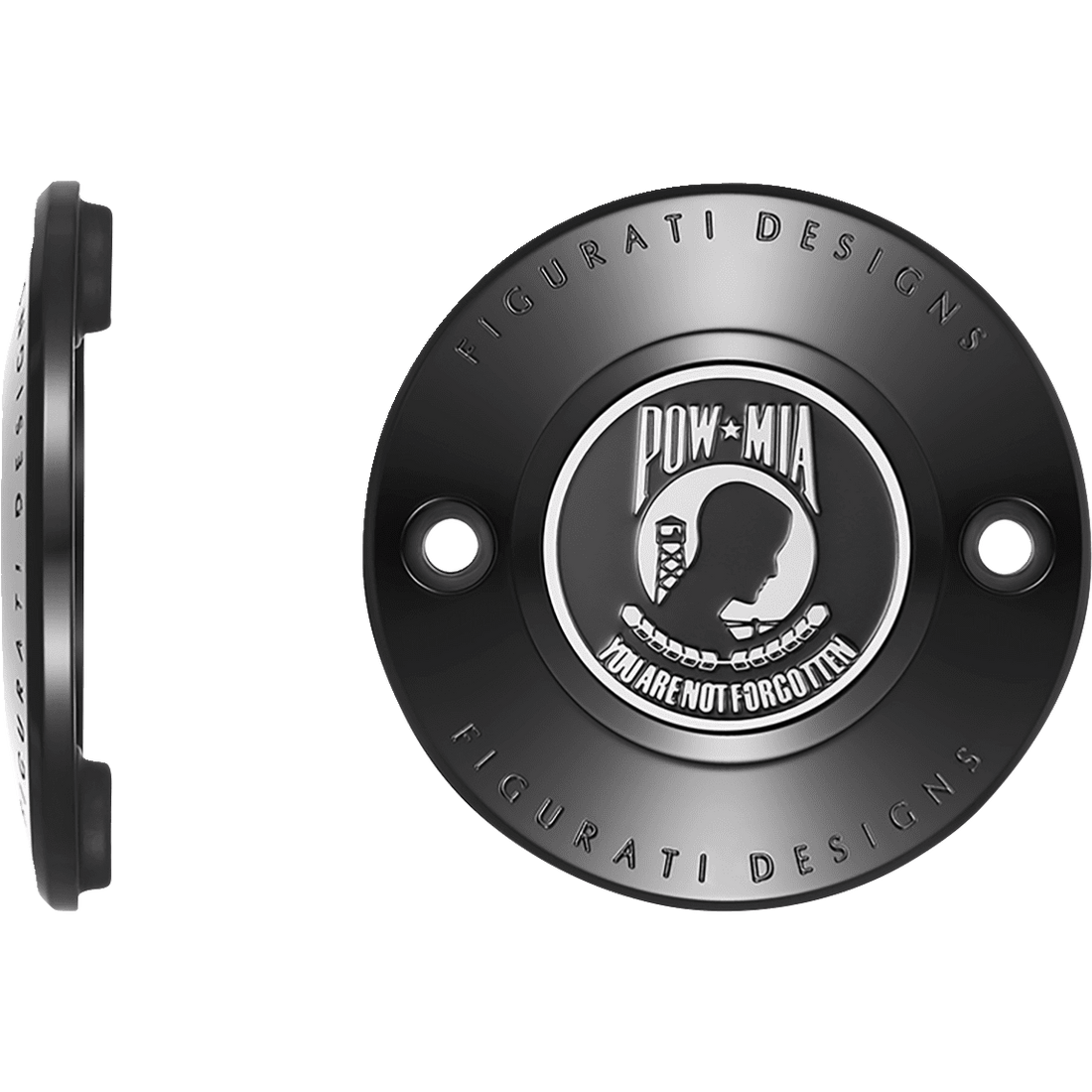 FIGURATI DESIGNS Timing Cover 2 Hole POW MIA Black FD50TC2HBLK