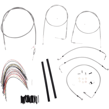 BURLY BRAND Handlebar Cable/Brake Line Kit Complete 14" Ape Hanger Handlebars Stainless Steel