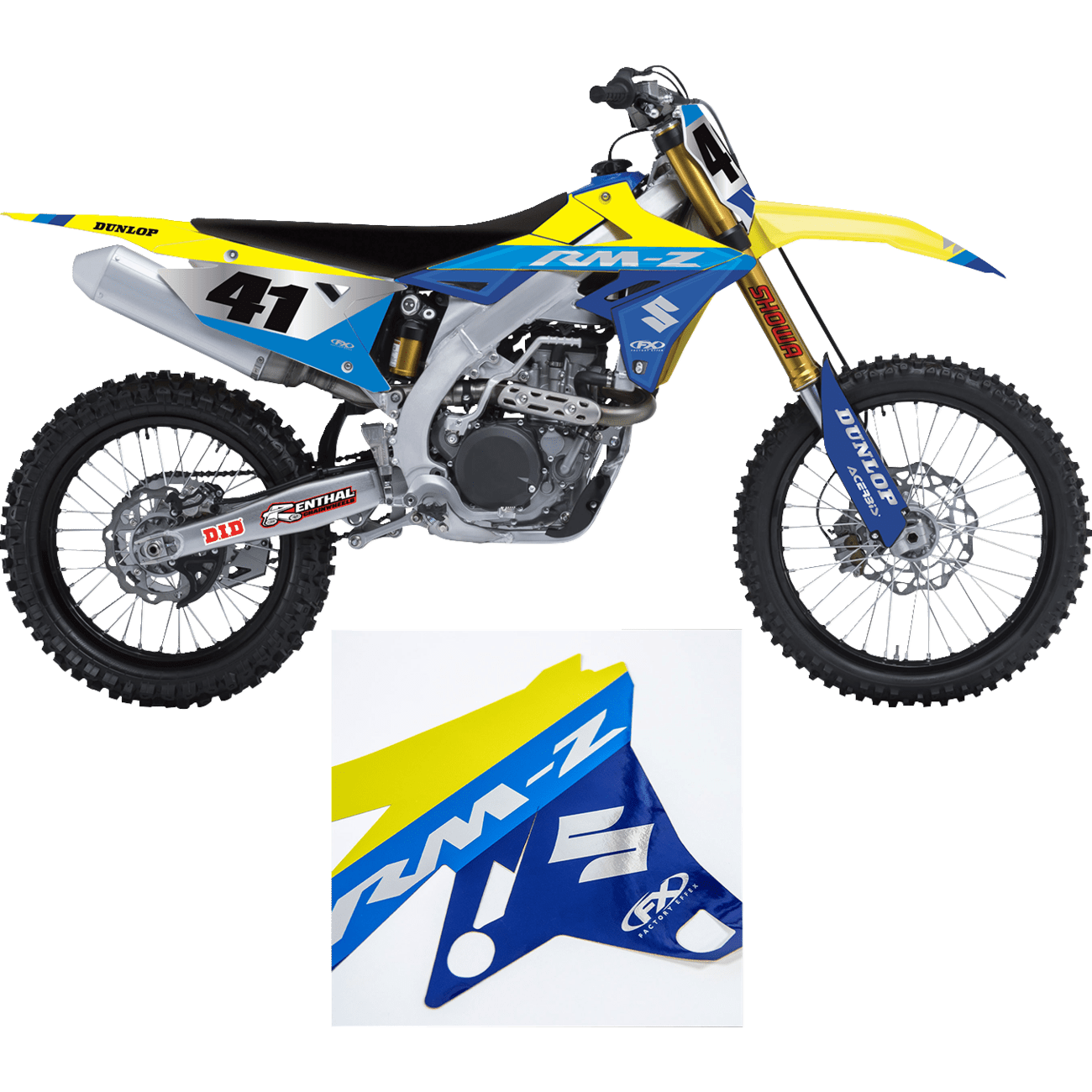 FACTORY EFFEX Shroud Graphic Kit Chrome Series Suzuki RMZ 250/450 2703402