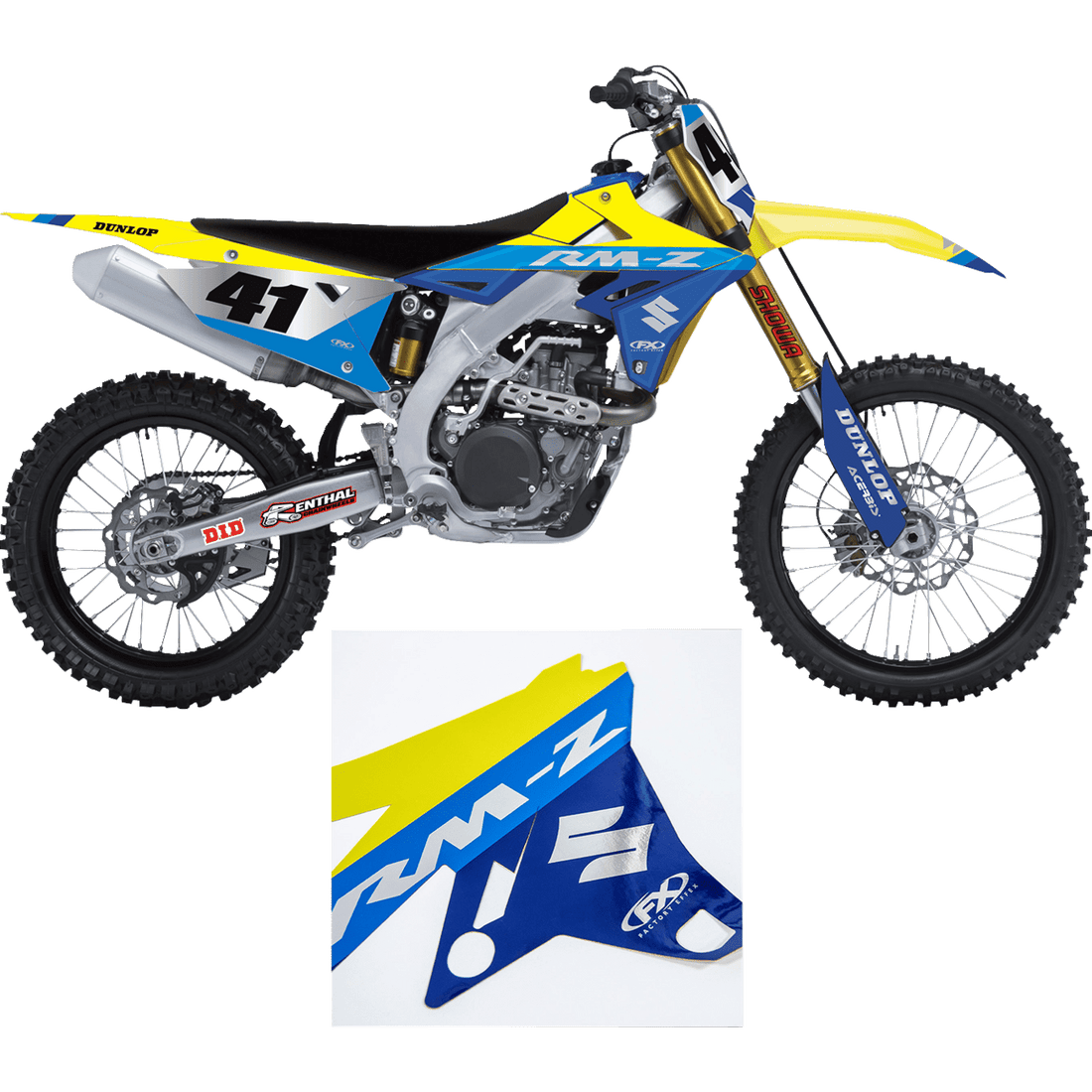 FACTORY EFFEX Shroud Graphic Kit Chrome Series Suzuki RMZ 250/450 2703402