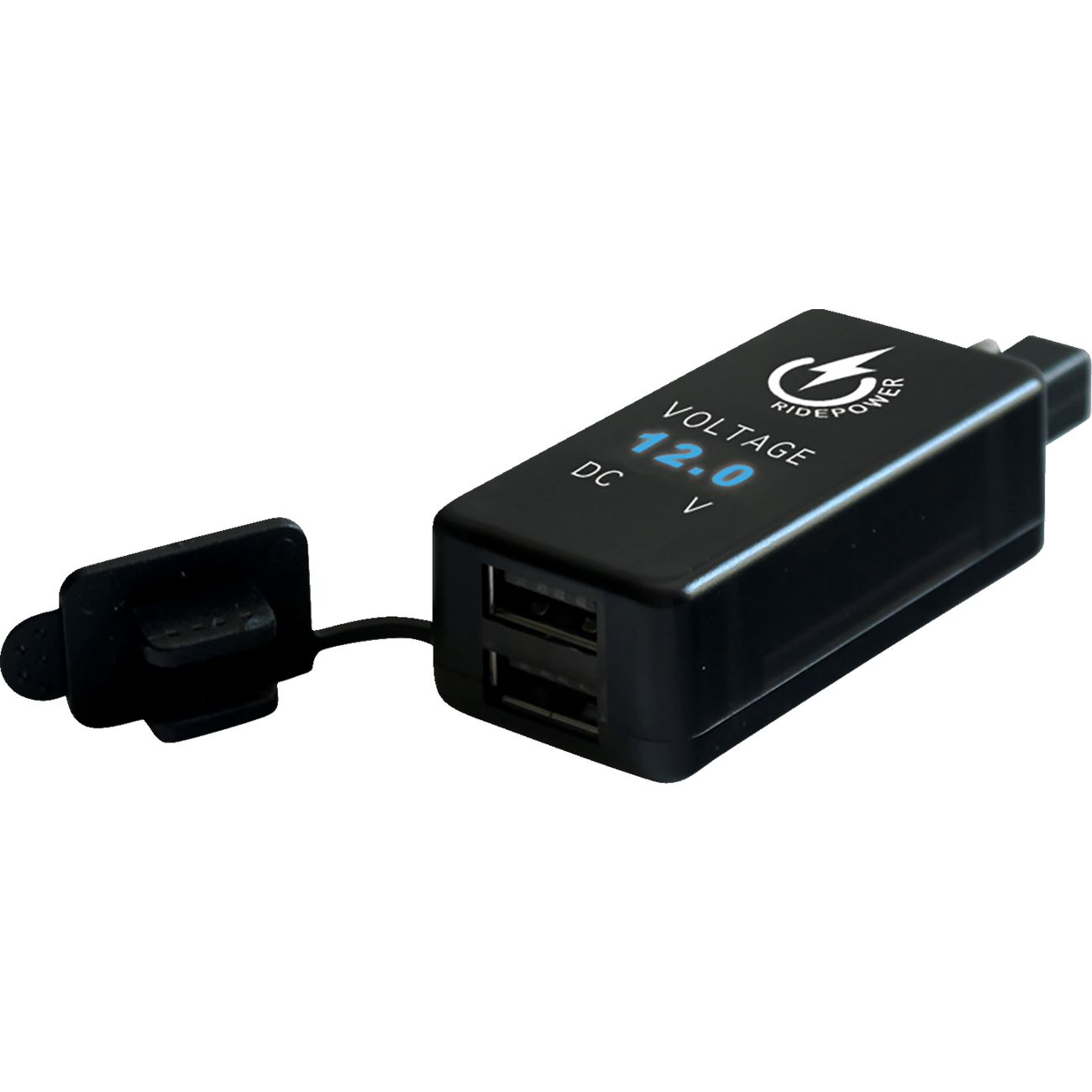 RidePower SAE to Dual USB Adapter Dual Port Charging Digital Voltage Indicator