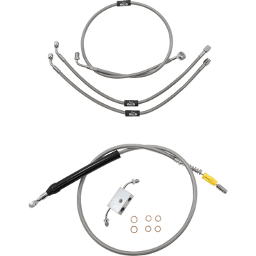 LA CHOPPERS Handlebar Cable/Brake Line Kit Quick Connect 18" 20" Ape Hanger Handlebars Stainless Steel LA8157KT19