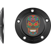 FIGURATI DESIGNS Timing Cover 5 Hole Sugar Skull Black FD30TC5HBLK