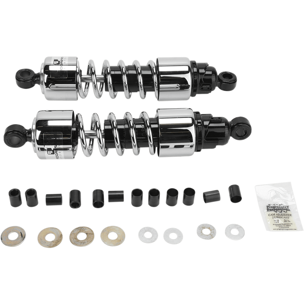 PROGRESSIVE SUSPENSION Shocks 412 Cruiser Series Chrome 12.5" Standard/Heavy Duty 4124209C