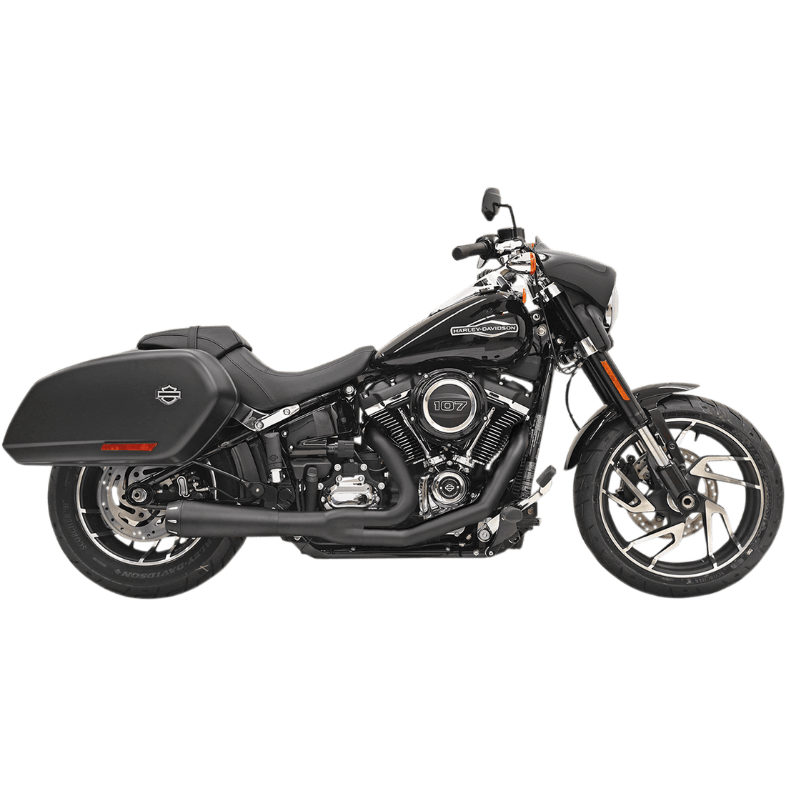 BASSANI XHAUST 2-into-1 Road Rage Exhaust System Black 1S81RB