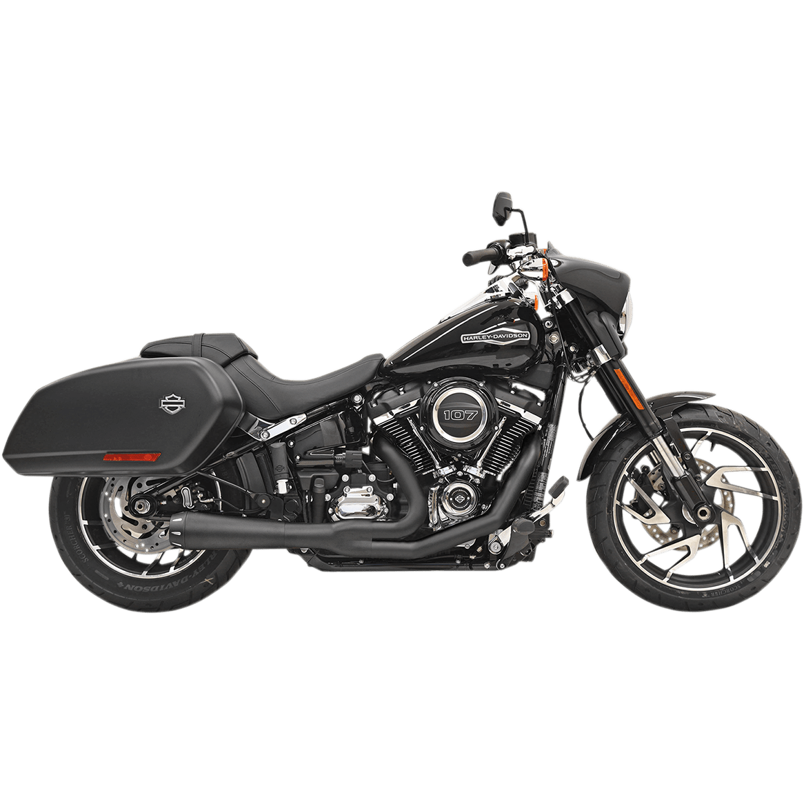 BASSANI XHAUST 2-into-1 Road Rage Exhaust System Black 1S81RB