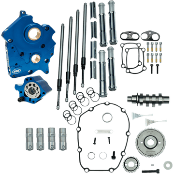 S&S CYCLE Cam Chest Kit with Plate Gear Drive Water Cooled 465 Cam Chrome Pushrods -M8 3101001A