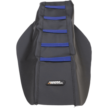 MOOSE RACING Ribbed Seat Cover Black Cover/Blue Ribs Yamaha