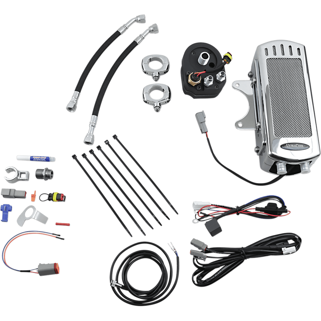 ULTRACOOL Side Mount Oil Cooler Kit Chrome FXR/Touring SMT1C