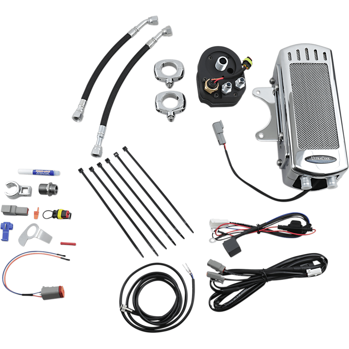 ULTRACOOL Side Mount Oil Cooler Kit Chrome FXR/Touring SMT1C