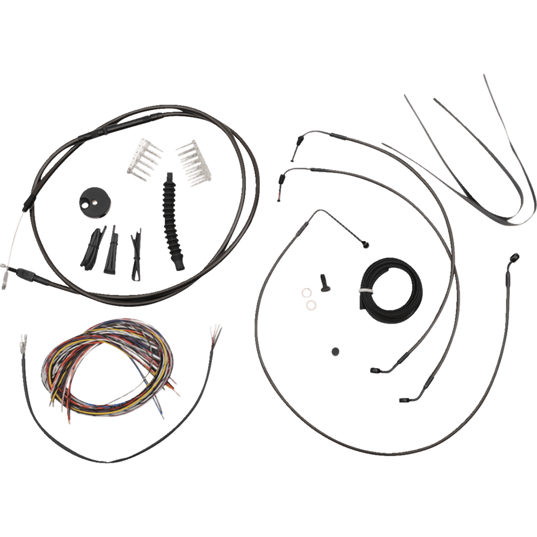 LA CHOPPERS Handlebar Cable/Brake Line Kit Quick Connect Complete 12" 14" Handlebars Midnight LA8155KT213M