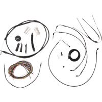 LA CHOPPERS Handlebar Cable/Brake Line Kit Quick Connect Complete 12" 14" Handlebars Midnight LA8155KT213M